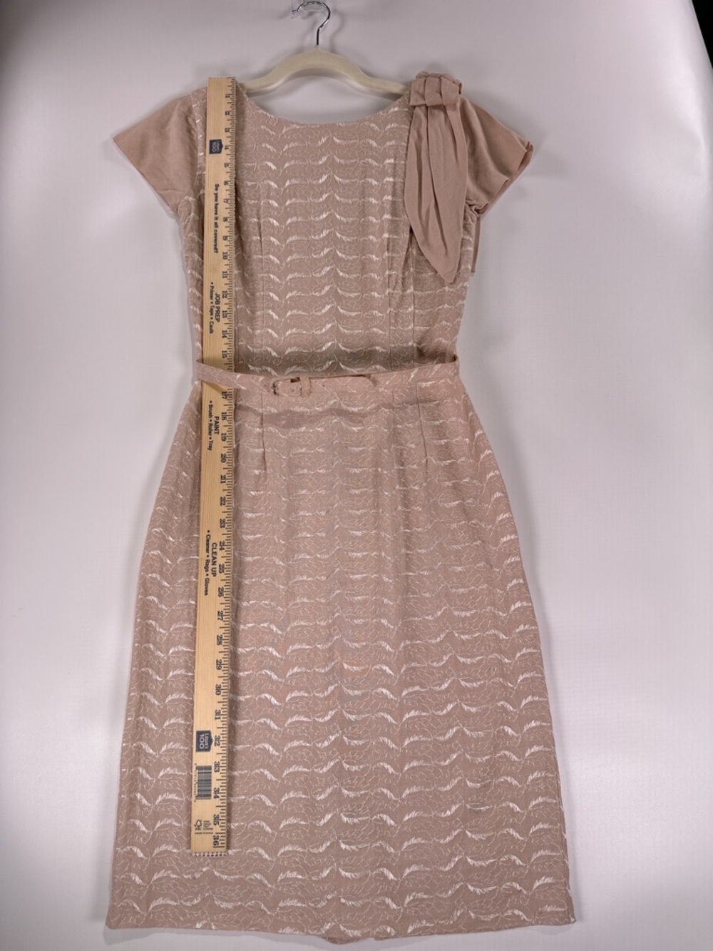 Terry Tall Inc New York Vintage 1950s Pink Embroidered Bow Dress Size Small - Picture 12 of 14